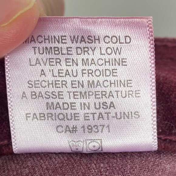 RE/DONE Burgundy Velvet Skinny Pants Button Fly Pants Size 29‎ Slim Velour Slim - Picture 9 of 12